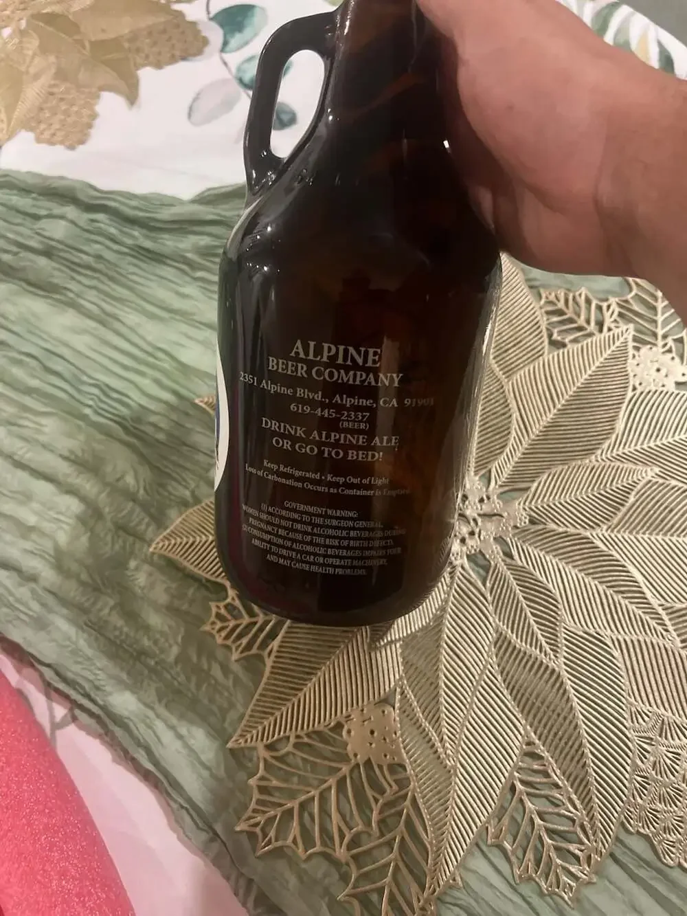 Alpine Beer Company 64 Ounce Amber Glass Growler